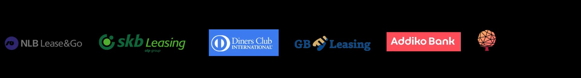 NLB Lease&Go, SKB Leasing, Diners Club International, GB Leasing, Addiko Bank, Leanpay